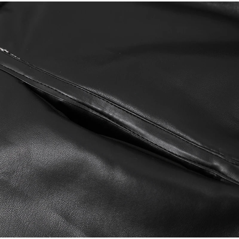 Chaqueta De Cuero Sintético Full Zip