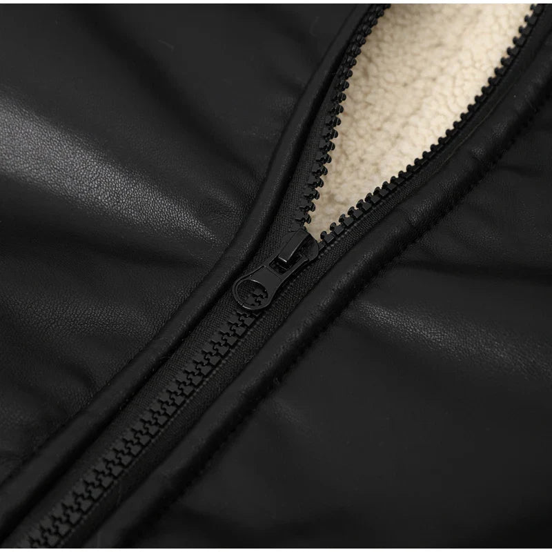 Chaqueta De Cuero Sintético Full Zip