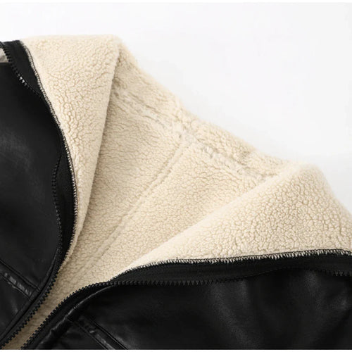 Chaqueta De Cuero Sintético Full Zip